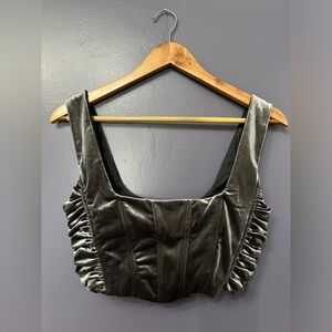 ZARA Velvet Corset Boning Crop Top Coquette Girl Holiday NWT Size Small